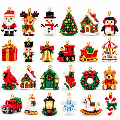 ⏳ Économisez 49 % aujourd’hui seulement ! 🎄 Calendrier de l’Avent de 24 jours avec 24 mini-kits de construction de Noël uniques 🧱 – construisez, accrochez et décorez facilement votre sapin, vos couronnes et bien plus encore pour une ambiance festive !