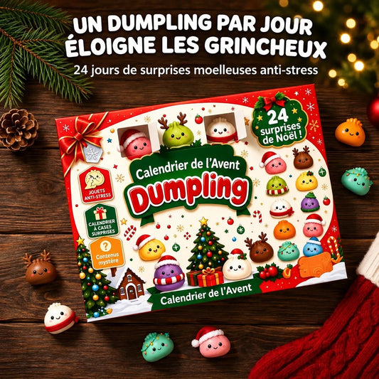 🔥 OFFRE À DURÉE LIMITÉE : -50 % !🎁Calendrier de l'Avent Dumpling Squishy 2026 | 24 Days of Adorable Surprises—A Fun & Festive Gift for Squishy Fans 🥟🎄