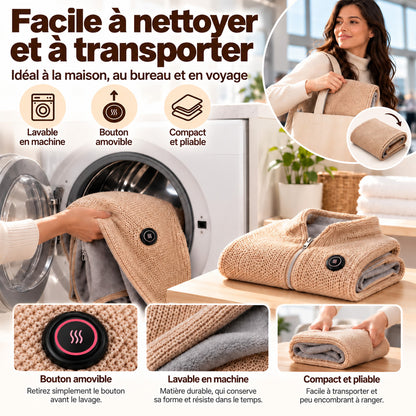 🔥 Soldes de Noël — 50 % de réduction ! ❄️ Restez bien au chaud tout l’hiver avec ce plaid chauffant électrique portable à porter sur les épaules.