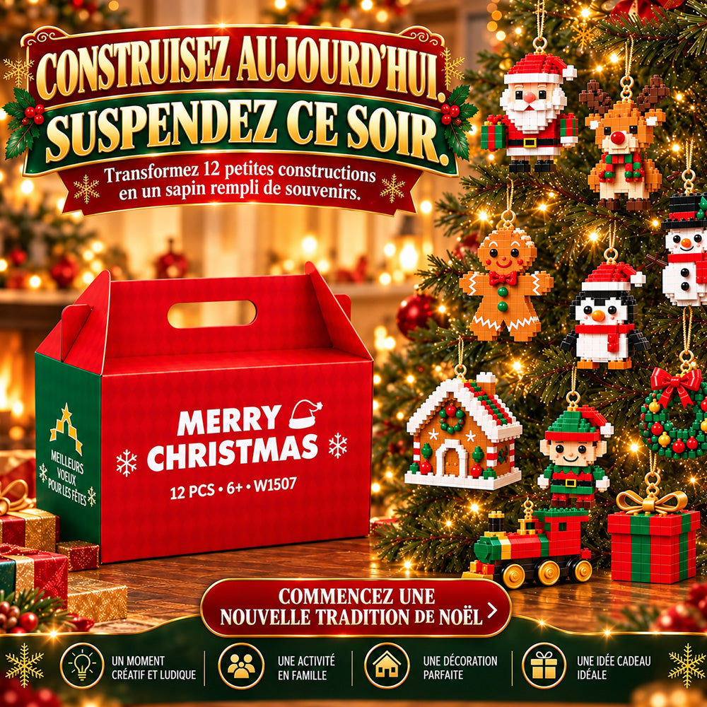 ⏳ Économisez 49 % aujourd’hui seulement – 🎄 Kit de construction de Noël miniatures sur 12 jours | 12 modèles festifs uniques à construire soi-même avec anneaux de suspension – parfaits pour décorer le sapin, les couronnes et vos décorations de Noël 🧱
