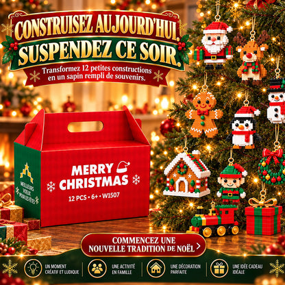 ⏳ Économisez 49 % aujourd’hui seulement – 🎄 Kit de construction de Noël miniatures sur 12 jours | 12 modèles festifs uniques à construire soi-même avec anneaux de suspension – parfaits pour décorer le sapin, les couronnes et vos décorations de Noël 🧱