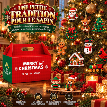 ⏳ Économisez 49 % aujourd’hui seulement – 🎄 Kit de construction de Noël miniatures sur 12 jours | 12 modèles festifs uniques à construire soi-même avec anneaux de suspension – parfaits pour décorer le sapin, les couronnes et vos décorations de Noël 🧱