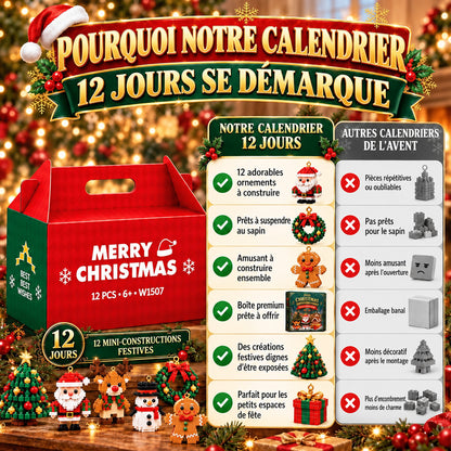 ⏳ Économisez 49 % aujourd’hui seulement – 🎄 Kit de construction de Noël miniatures sur 12 jours | 12 modèles festifs uniques à construire soi-même avec anneaux de suspension – parfaits pour décorer le sapin, les couronnes et vos décorations de Noël 🧱