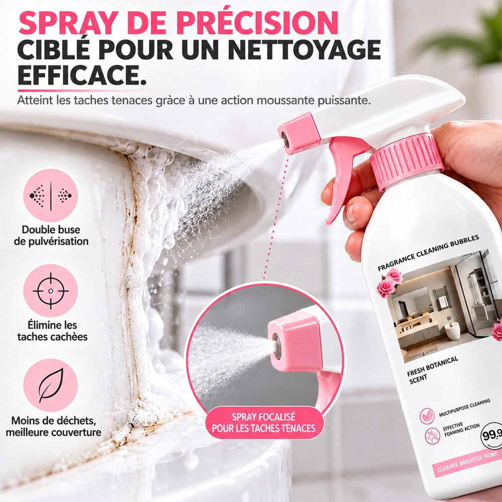 🧼 PROMO FLASH : 50% DE RÉDUCTION ! 🌸Spray Nettoyant Multi-Surfaces pour Salle de Bain – Anti-Taches Sans Frotter & Parfum Végétal for Brillance Éclatante au Quotidien ✨