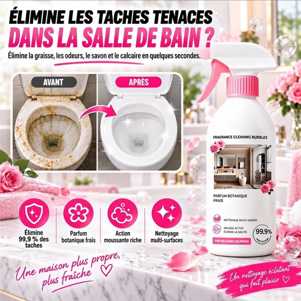 🧼 PROMO FLASH : 50% DE RÉDUCTION ! 🌸Spray Nettoyant Multi-Surfaces pour Salle de Bain – Anti-Taches Sans Frotter & Parfum Végétal for Brillance Éclatante au Quotidien ✨