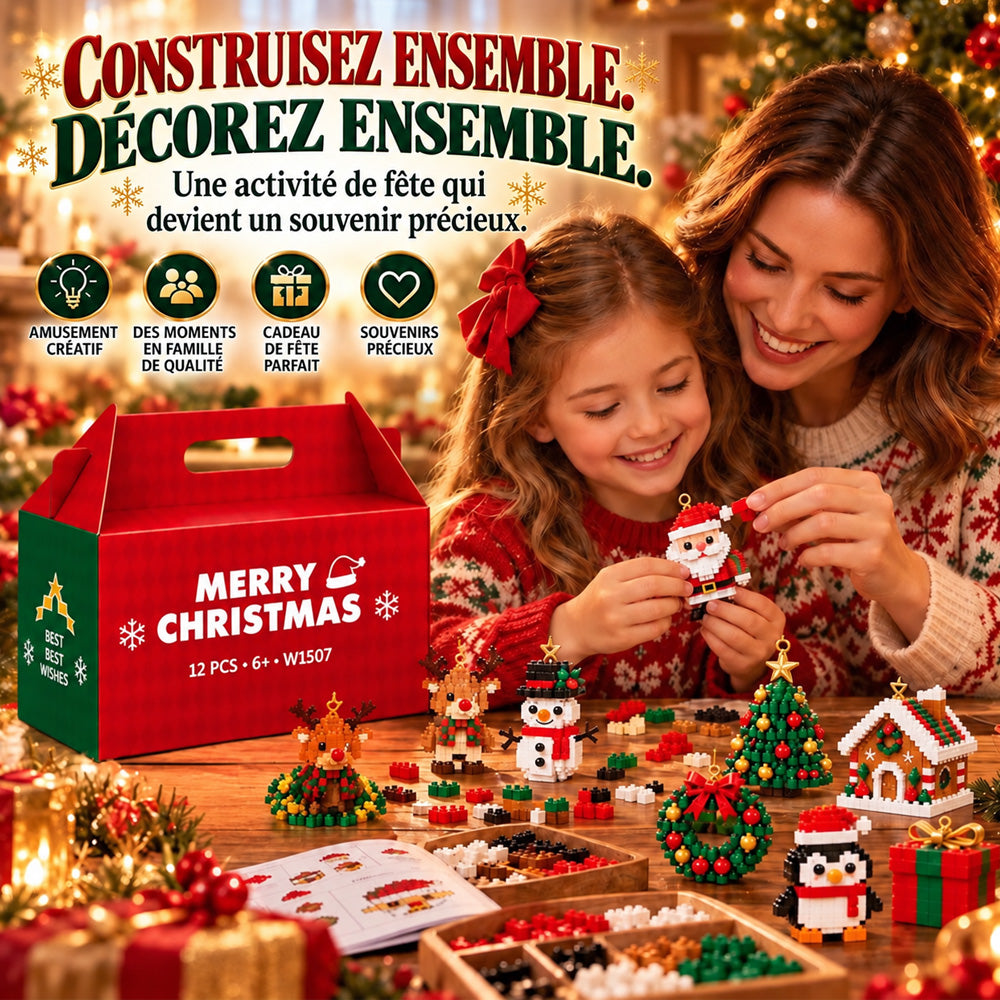 ⏳ Économisez 49 % aujourd’hui seulement – 🎄 Kit de construction de Noël miniatures sur 12 jours | 12 modèles festifs uniques à construire soi-même avec anneaux de suspension – parfaits pour décorer le sapin, les couronnes et vos décorations de Noël 🧱
