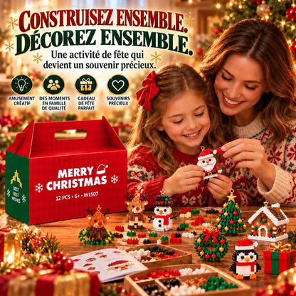 ⏳ Économisez 49 % aujourd’hui seulement – 🎄 Kit de construction de Noël miniatures sur 12 jours | 12 modèles festifs uniques à construire soi-même avec anneaux de suspension – parfaits pour décorer le sapin, les couronnes et vos décorations de Noël 🧱