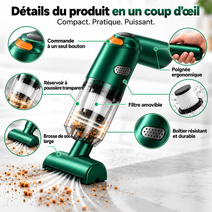 📢📢 -50 % !! ⏰ Aspirateur de voiture sans fil nouvelle génération – Puissance d’aspiration de 10 000 Pa et batterie de 4 000 mAh 🚗