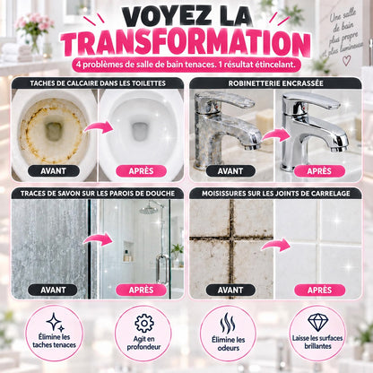 🧼 PROMO FLASH : 50% DE RÉDUCTION ! 🌸Spray Nettoyant Multi-Surfaces pour Salle de Bain – Anti-Taches Sans Frotter & Parfum Végétal for Brillance Éclatante au Quotidien ✨