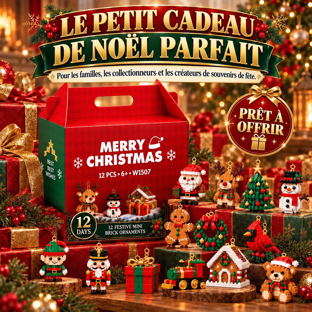 ⏳ Économisez 49 % aujourd’hui seulement – 🎄 Kit de construction de Noël miniatures sur 12 jours | 12 modèles festifs uniques à construire soi-même avec anneaux de suspension – parfaits pour décorer le sapin, les couronnes et vos décorations de Noël 🧱