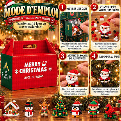 ⏳ Économisez 49 % aujourd’hui seulement – 🎄 Kit de construction de Noël miniatures sur 12 jours | 12 modèles festifs uniques à construire soi-même avec anneaux de suspension – parfaits pour décorer le sapin, les couronnes et vos décorations de Noël 🧱