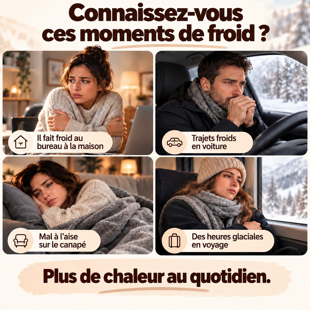 🔥 Soldes de Noël — 50 % de réduction ! ❄️ Restez bien au chaud tout l’hiver avec ce plaid chauffant électrique portable à porter sur les épaules.