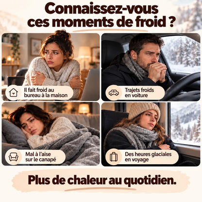 🔥 Soldes de Noël — 50 % de réduction ! ❄️ Restez bien au chaud tout l’hiver avec ce plaid chauffant électrique portable à porter sur les épaules.
