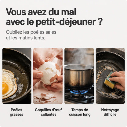 🛡️🧼 Cuiseur à œufs anti-éclaboussures – Couvercle hermétique, fini le nettoyage du micro-ondes après chaque œuf, savourez un œuf poché sain sans graisse ni effort 🌿🥚