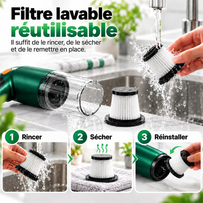 📢📢 -50 % !! ⏰ Aspirateur de voiture sans fil nouvelle génération – Puissance d’aspiration de 10 000 Pa et batterie de 4 000 mAh 🚗