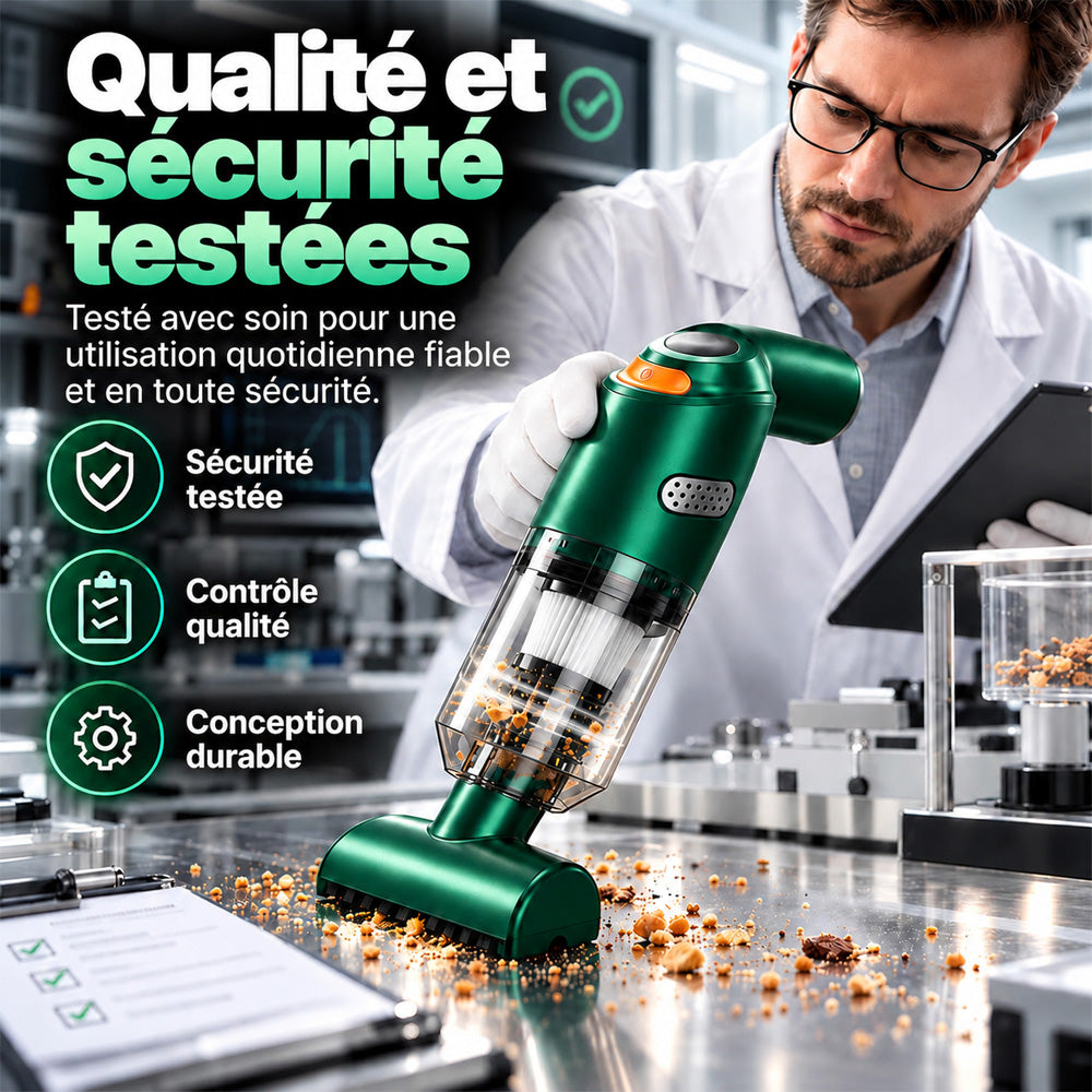 📢📢 -50 % !! ⏰ Aspirateur de voiture sans fil nouvelle génération – Puissance d’aspiration de 10 000 Pa et batterie de 4 000 mAh 🚗