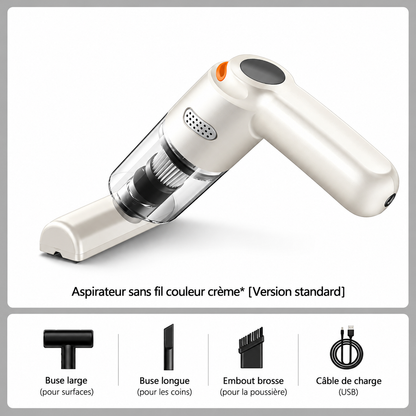 📢📢 -50 % !! ⏰ Aspirateur de voiture sans fil nouvelle génération – Puissance d’aspiration de 10 000 Pa et batterie de 4 000 mAh 🚗