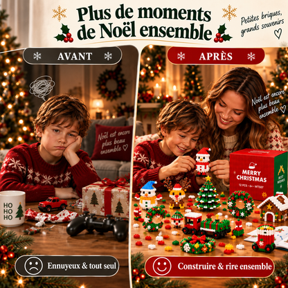 ⏳ Économisez 49 % aujourd’hui seulement – 🎄 Kit de construction de Noël miniatures sur 12 jours | 12 modèles festifs uniques à construire soi-même avec anneaux de suspension – parfaits pour décorer le sapin, les couronnes et vos décorations de Noël 🧱