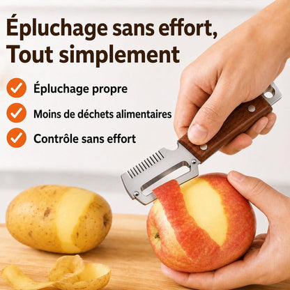 upsell-🔪🥬 Achetez-en 1, obtenez-en 1 GRATUITEMENT ! 🥔 Éplucheur Multifonctionnel en Bois – Lame Inox Ultra-Tranchante + Décapsuleur Intégré 🥕🍎🎁