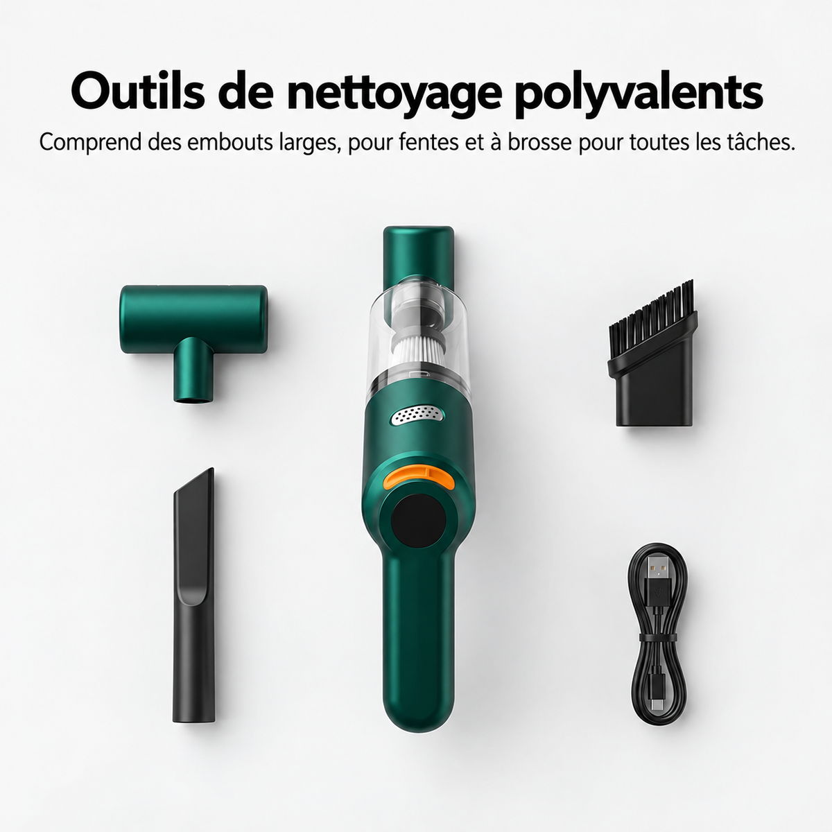 📢📢 -50 % !! ⏰ Aspirateur de voiture sans fil nouvelle génération – Puissance d’aspiration de 10 000 Pa et batterie de 4 000 mAh 🚗