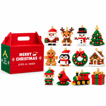 ⏳ Économisez 49 % aujourd’hui seulement – 🎄 Kit de construction de Noël miniatures sur 12 jours | 12 modèles festifs uniques à construire soi-même avec anneaux de suspension – parfaits pour décorer le sapin, les couronnes et vos décorations de Noël 🧱