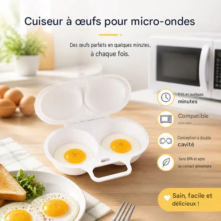 🛡️🧼 Cuiseur à œufs anti-éclaboussures – Couvercle hermétique, fini le nettoyage du micro-ondes après chaque œuf, savourez un œuf poché sain sans graisse ni effort 🌿🥚