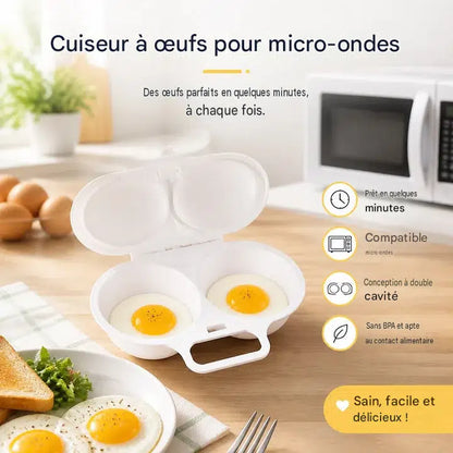🛡️🧼 Cuiseur à œufs anti-éclaboussures – Couvercle hermétique, fini le nettoyage du micro-ondes après chaque œuf, savourez un œuf poché sain sans graisse ni effort 🌿🥚