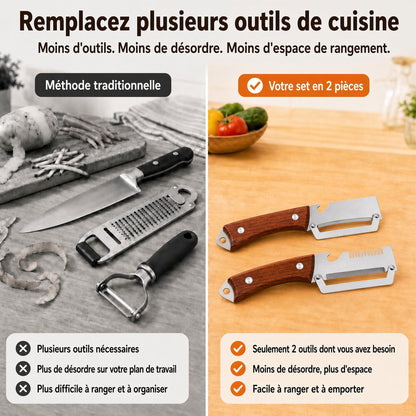 upsell-🔪🥬 Achetez-en 1, obtenez-en 1 GRATUITEMENT ! 🥔 Éplucheur Multifonctionnel en Bois – Lame Inox Ultra-Tranchante + Décapsuleur Intégré 🥕🍎🎁
