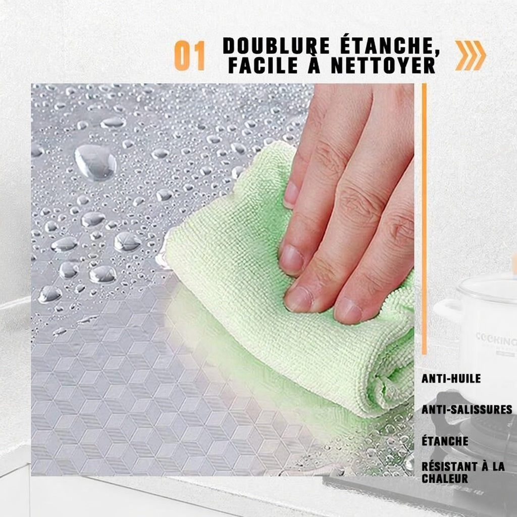 🛡️ 2 achetés = 1 offert 🎁 Autocollants de cuisine – Adhésif cuisine anti-graisse pour protéger vos surfaces.