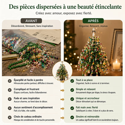 🎄✨ Kit de sapin de Noël perlé à faire soi-même – 🎅Créez votre propre décoration de Noël scintillante