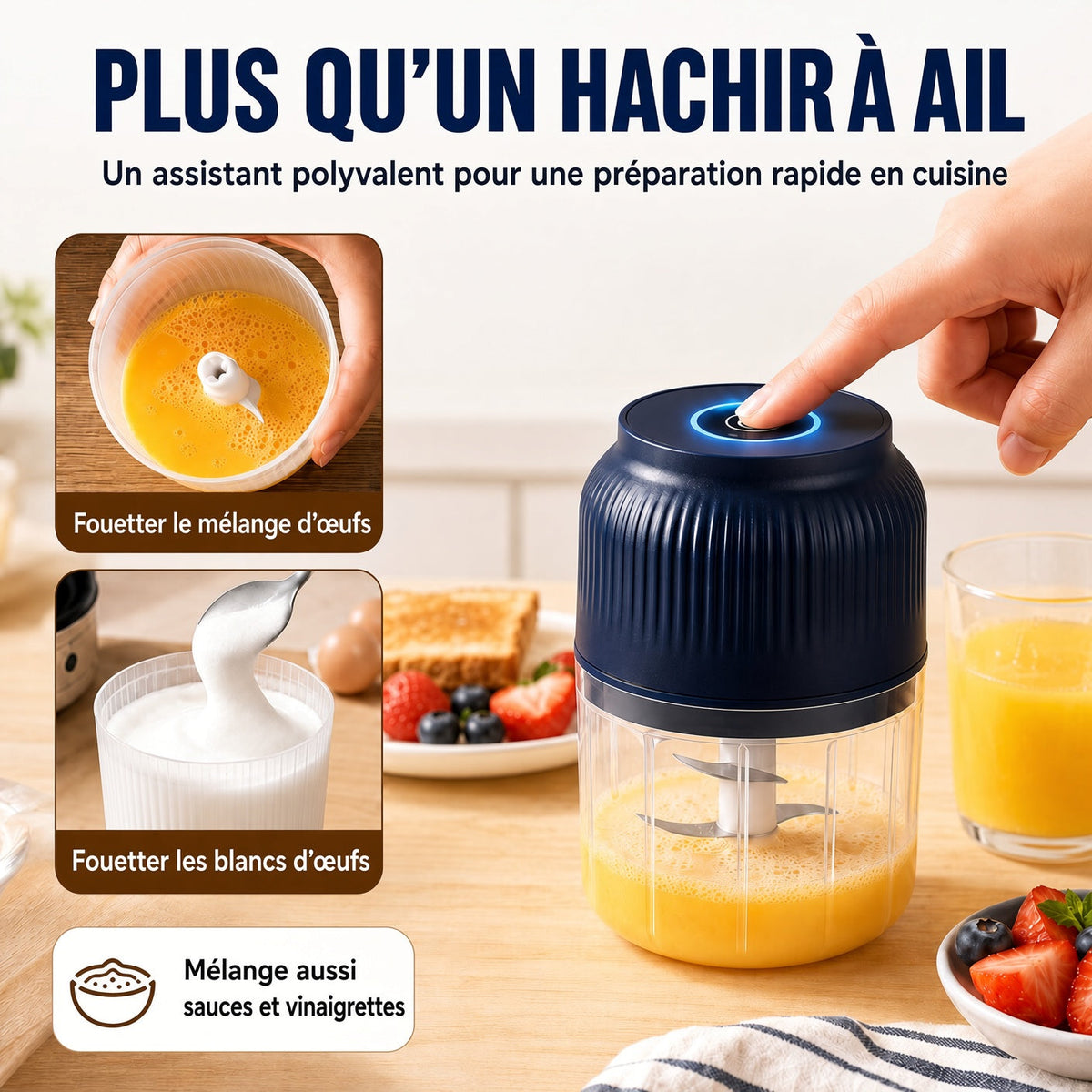🔥50 % DE RÉDUCTION ! Hachoir Électrique à 6 Lames｜Hache Légumes, Oignons, Herbes, Noix & Viande｜Sans Fil, à Une Touche & Facile à Nettoyer upsell
