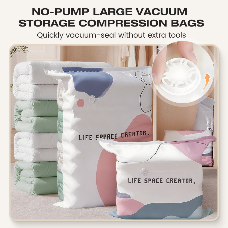 🧳💨 -50 % ! Sacs de rangement sous vide sans pompe – Appuyez et scellez, aucune pompe nécessaire.  🛏️🗄️
