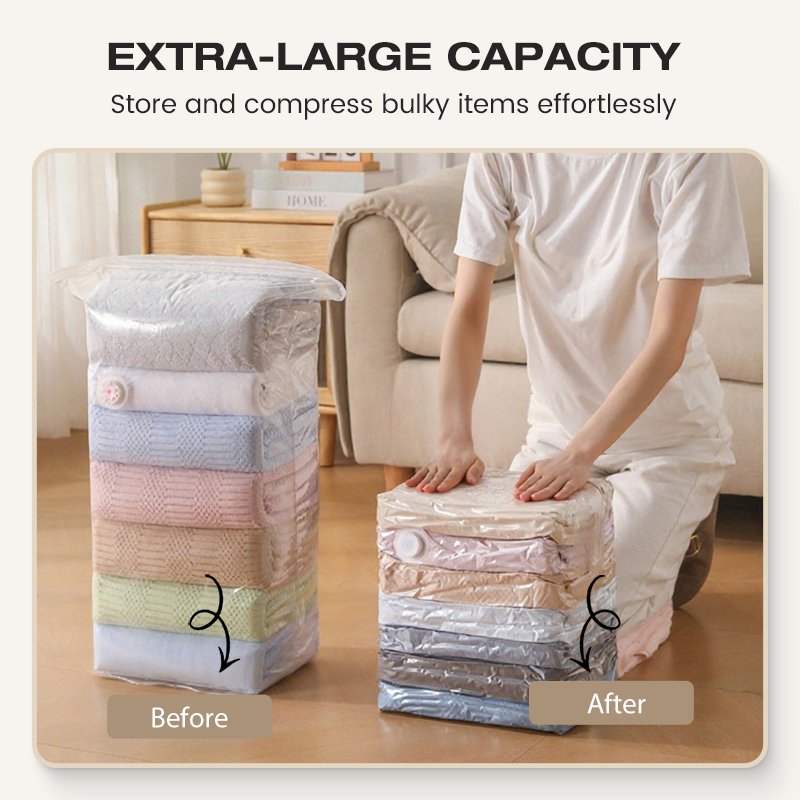 🧳💨 -50 % ! Sacs de rangement sous vide sans pompe – Appuyez et scellez, aucune pompe nécessaire.  🛏️🗄️